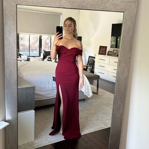 Lulu’s floor length formal dress- maroon